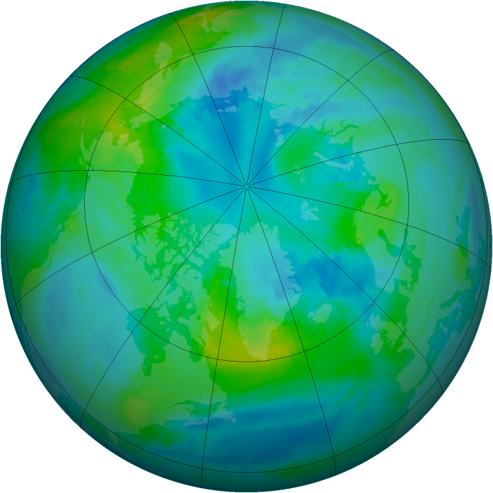 Arctic ozone map for 17 October 1986